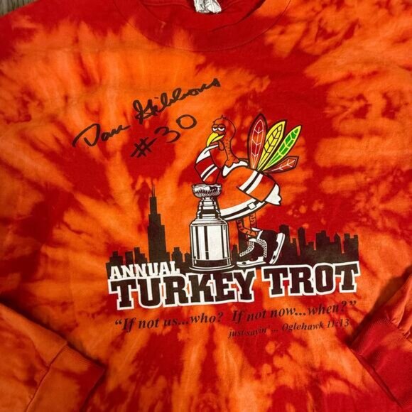 Dan Gibbons Turkey Trot Tie Dye Long Sleeve Shirt Large Alstyle #30 Hockey Tee - Picture 5 of 9